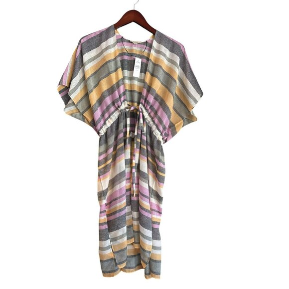 Loft Striped XS S Swimsuit Coverup Small Waist Tie Womens Cover Up NWT - Picture 2 of 6